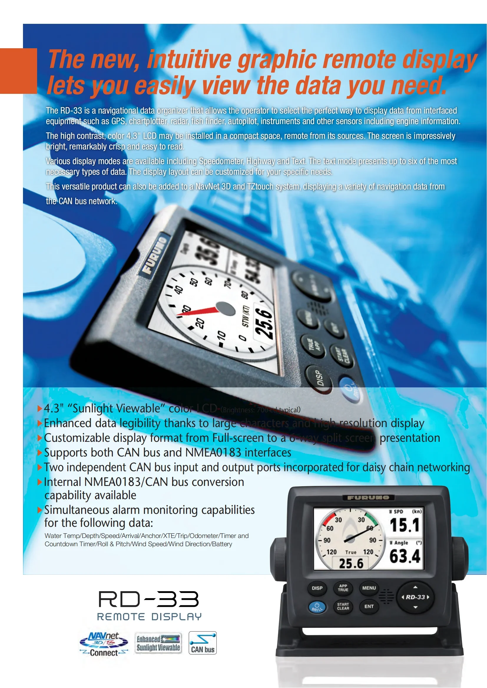 2026 Furuno 4.3" REMOTE DISPLAY RD-33 5