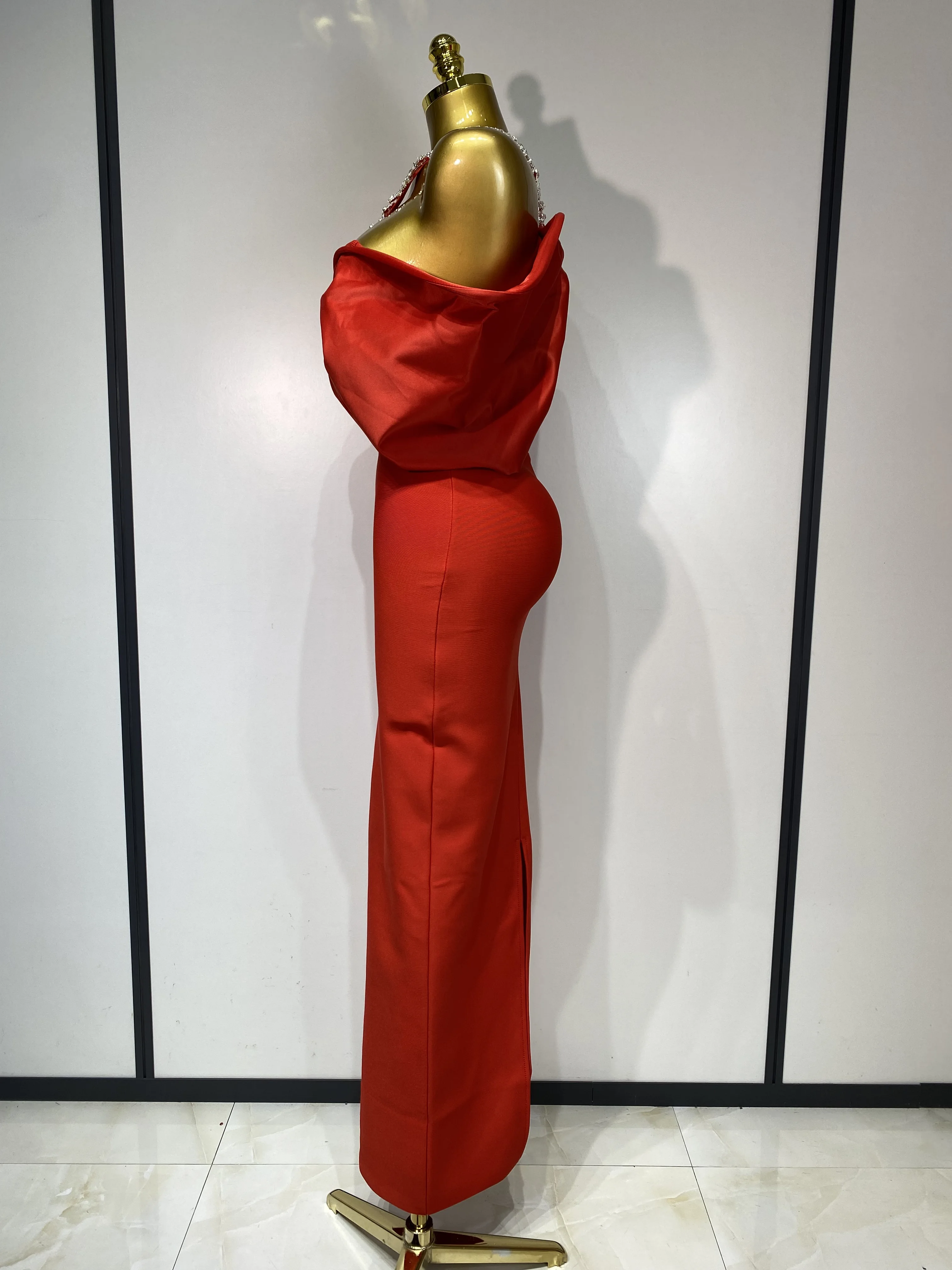 long bodycon birthday dress Women Sexy Elegant Halter Off the Shoulder Crystal Bodycon Long Bandage  Dress Nightclub Evening Party Luxury Birthday Dress