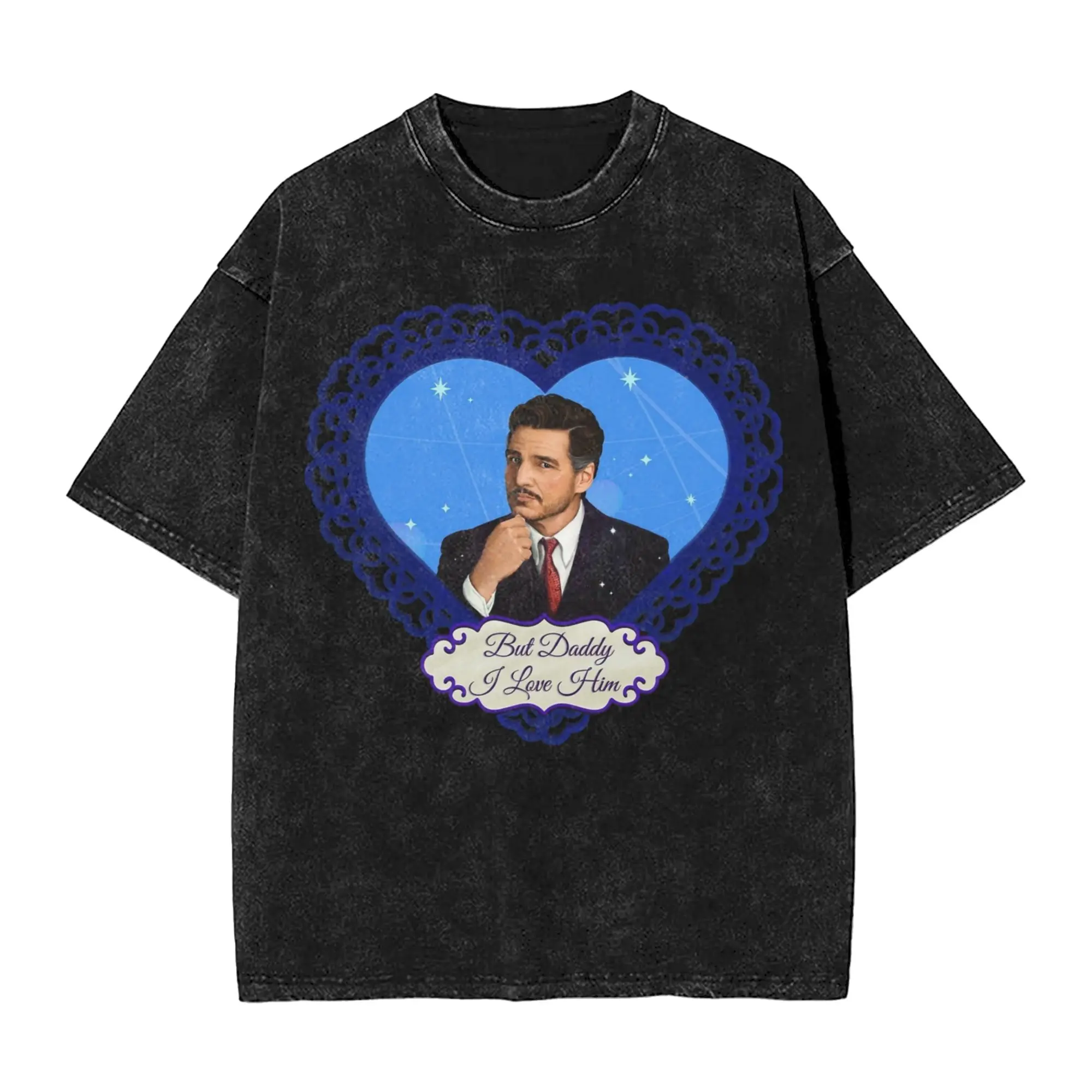 الممثل بيدرو باسكال غسلها تي شيرت الشارع الشهير الهيب هوب خمر تي شيرت تيز الرجال النساء قصيرة الأكمام الصيف المعتاد