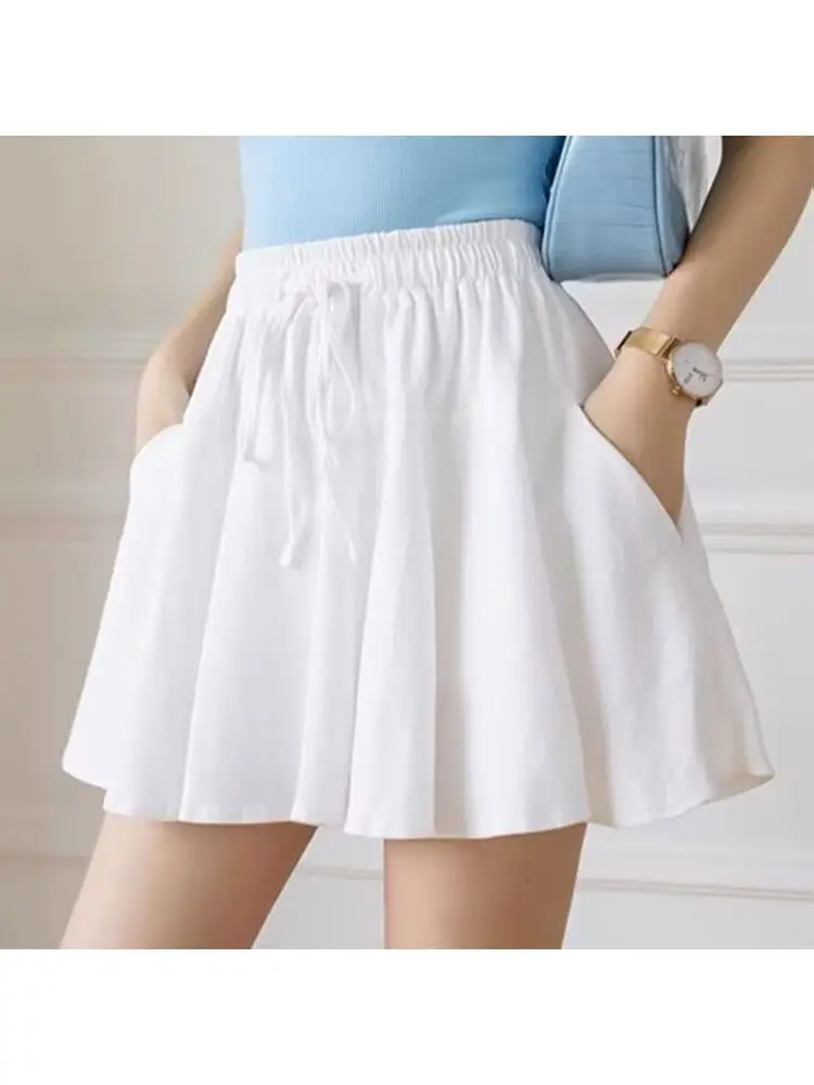 กระโปรงทรงเอไลน์ผ้าบางเบาสำหรับผู้หญิง สไตล์ลำลอง สปอร์ต ใส่สบาย เหมาะกับฤดูร้อน