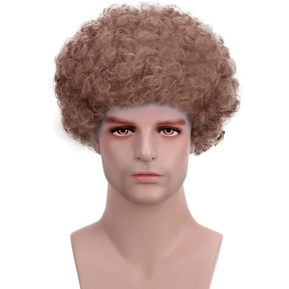 AICKER-Perruque synthétique Afro moelleuse pour hommes et femmes, perruque de clown, fête d\'anime cosplay, Noël, Halloween, paupières, drôle, 10\