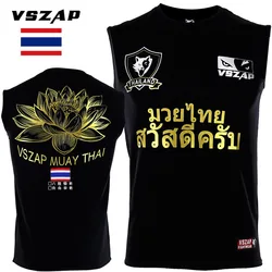 VSZAP lotus Boxing MMA T Shirt gimnastyczny wielozadaniowe koszulki walki trening Fitness Muay Thai T Shirt męskie Homme