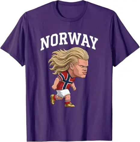 Lustiges Norwegen Ro Norwegian T-Shirt für Männer, Frauen, Jungen, Y2k, niedliches Cartoon Haaland 9 Grafik-Fußball-T-Shirt, modische Fußballbekleidung, Geschenk – Detail 14
