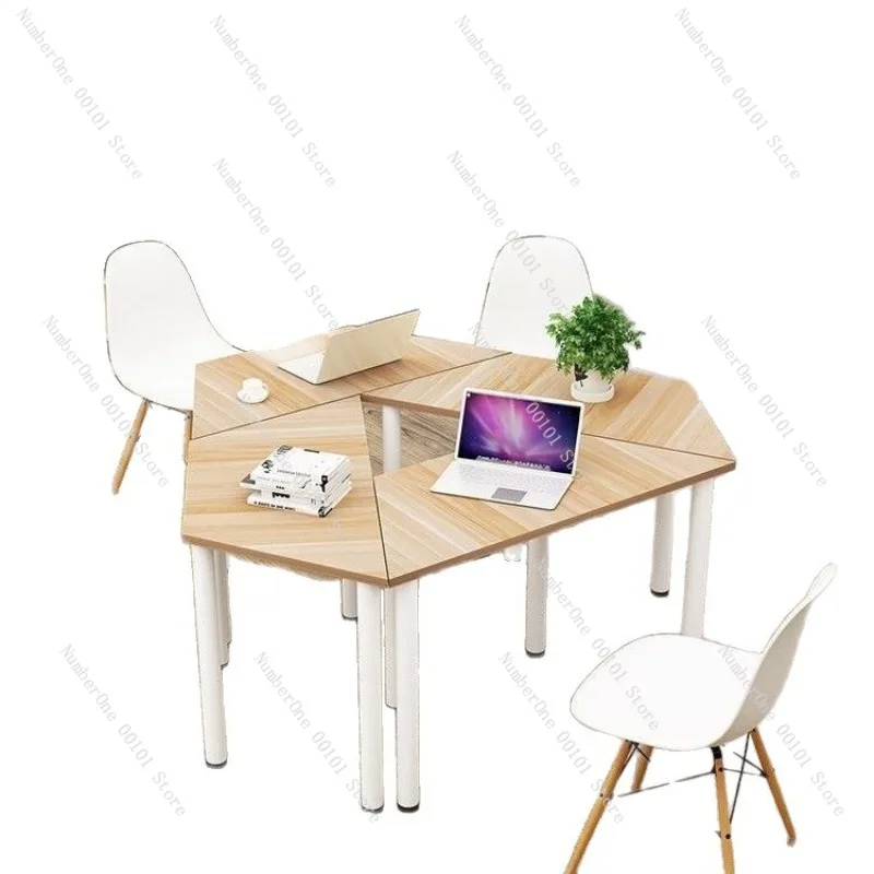 Modular Training Classroom Desk Table and Chair Set Student Tutoring Study Furniture Splicing Conference Table Free Combination