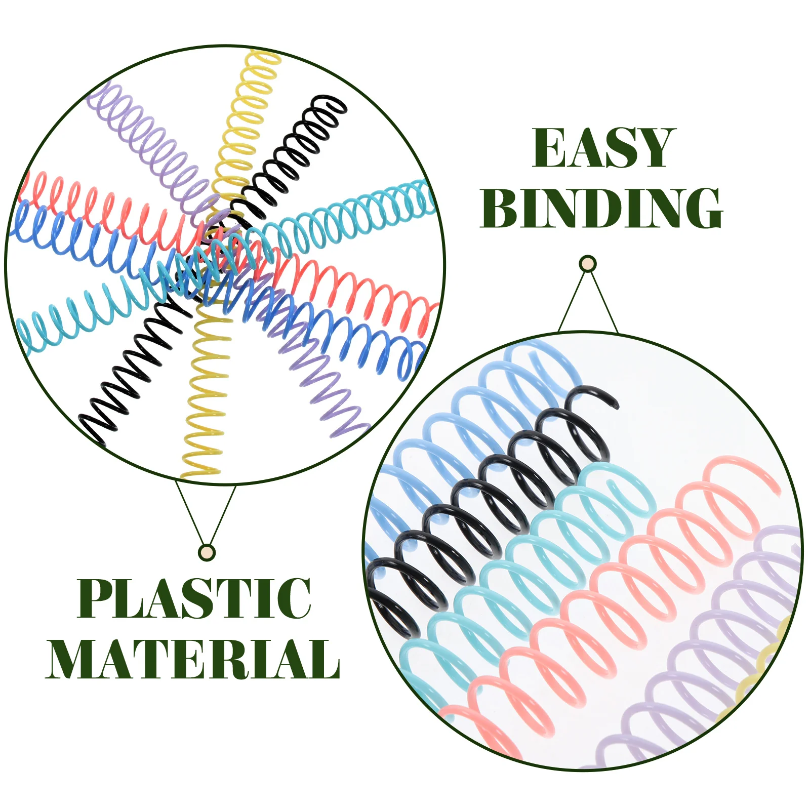 Пластиковые спиральные связывающие спирали, 6 шт., красочные связывающие спирали, связывающие спирали, связывающие расчески, спирали, связывающие наборы для книг, отчет