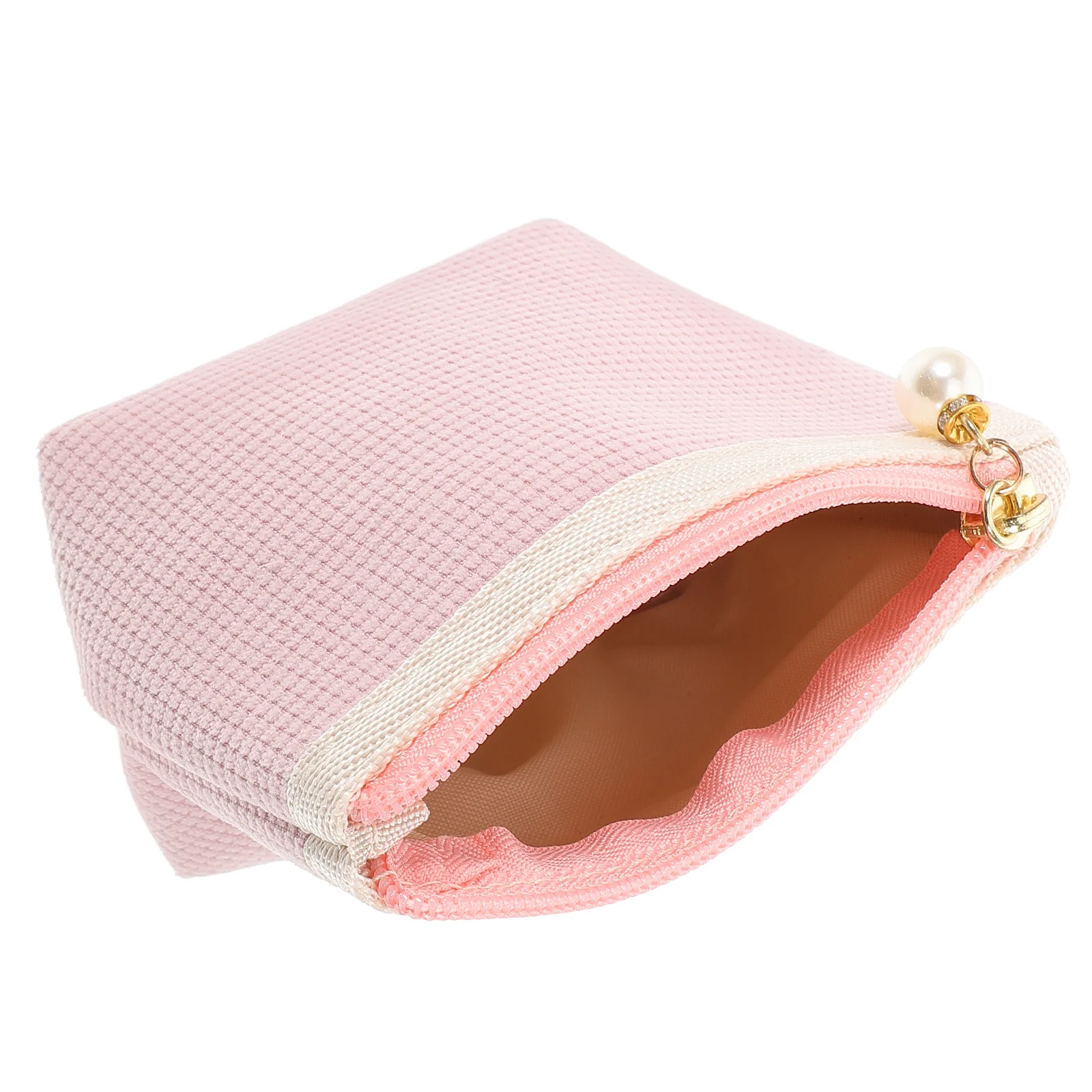 Wytrzymała kosmetyczka z sztruksu na szminki, różowa, przenośna saszetka na kosmetyki podróżna, mała kosmetyczka do przechowywania kosmetyków, damska portmonetka na monety.