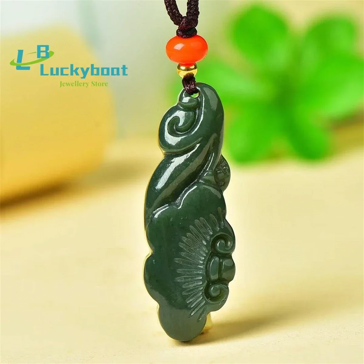 Natural Hetian Qingyu Auspicious Charm Simple and Generous Personality Exquisite Fashion Versatile for Men and Women
