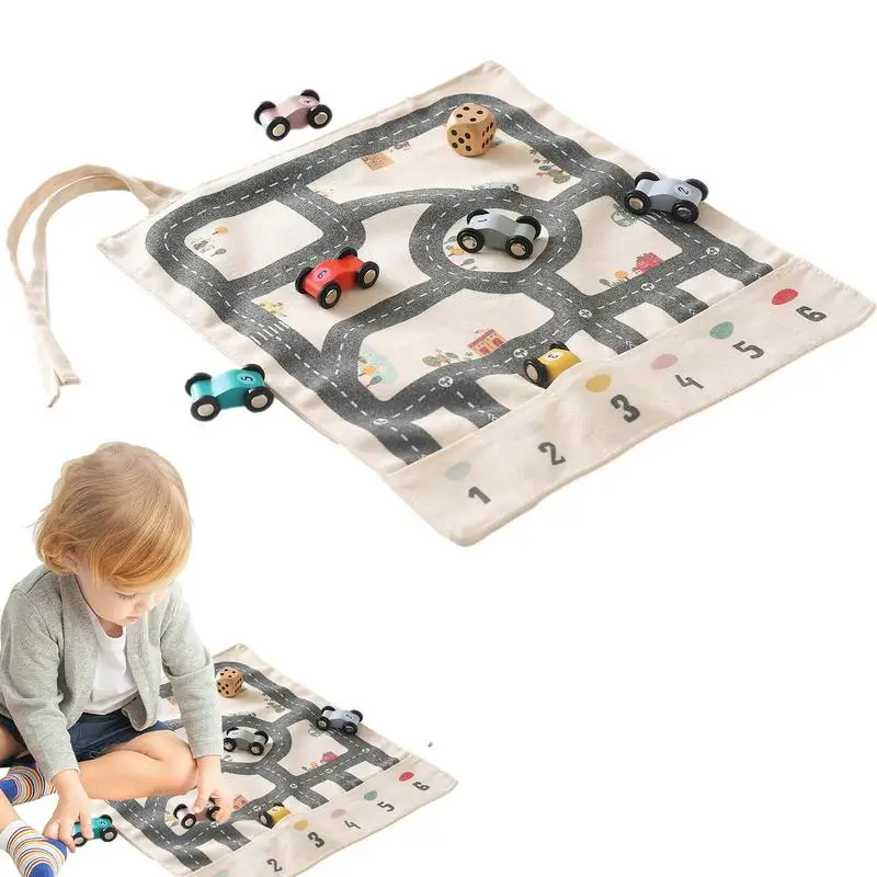 Mini Car Toys for Kids Board Game of Driving and Parking on Canvas Track with Dice Fun Parent-Child  Favors Car Toys for Boys