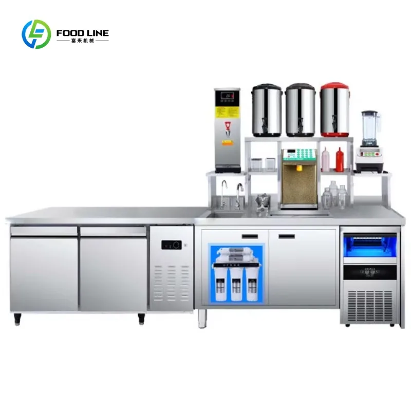 Milk Tea Bar Counter Equipment Complete Set for Bubble Tea Shop Commercial Custom