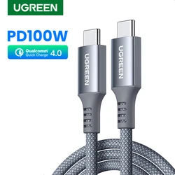 UGREEN-Cable USB tipo C de carga rápida, dispositivo de carga de 100W para iPhone 15, 22 Macbook Pro, Samsung 5A, Chip e-marker