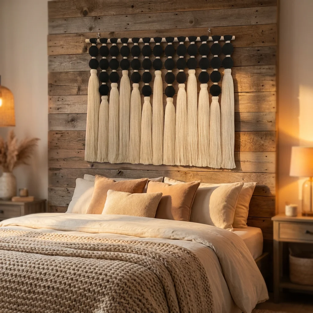 Large Unique Black and White Tassel Macrame Tapestry Wall Hangings Home Decor Luxury for Bedroom Office