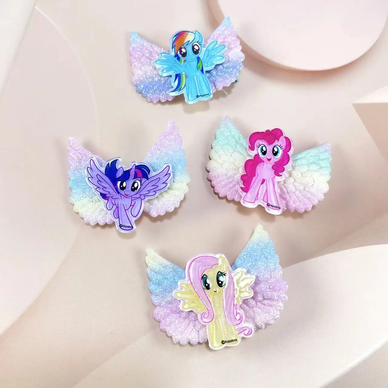 Hot My Little Pony Kids Wing Hair Clip Hair Accessories Cartoon Animation Peripherals Girls Duckbill Hair Grips Girls' Day Gifts