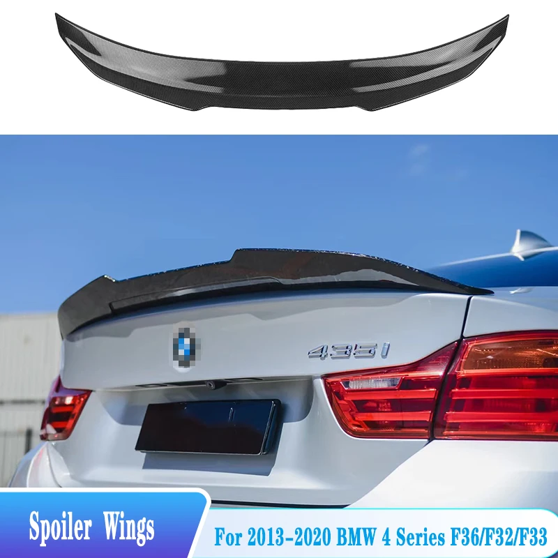 

For 2014-2020 BMW 4 Series F32 F33 F36 Rear Trunk Lid Spoiler Wings PSM M4 MP Style ABS Plastic Black Tuning BodyKit Accessories