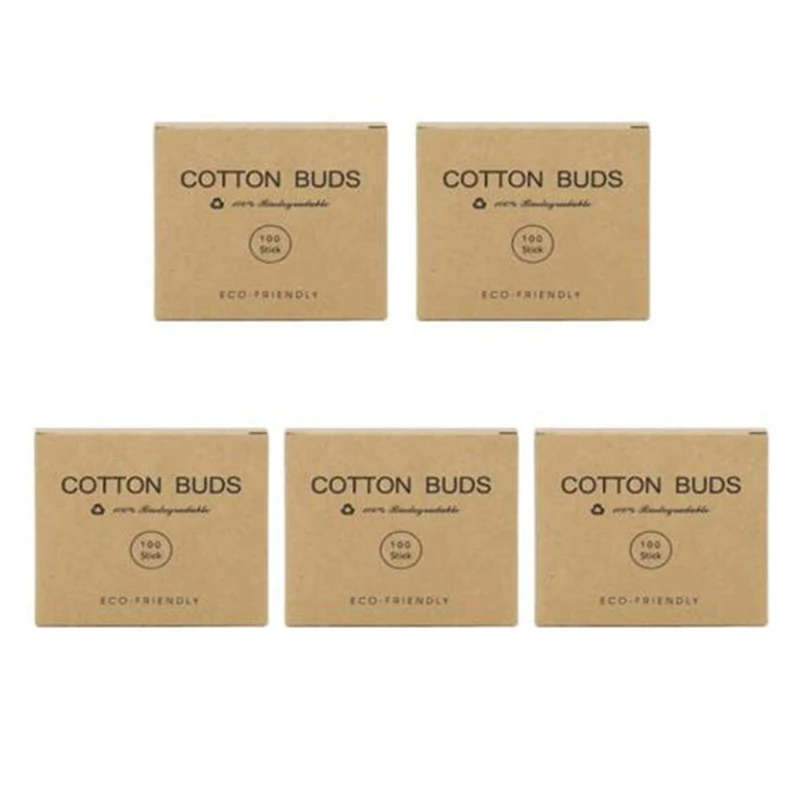 AYMR-500Pcs cotonete de cabeça dupla cotonete de bambu varas descartáveis botões de algodão para beleza maquiagem nariz orelhas limpeza