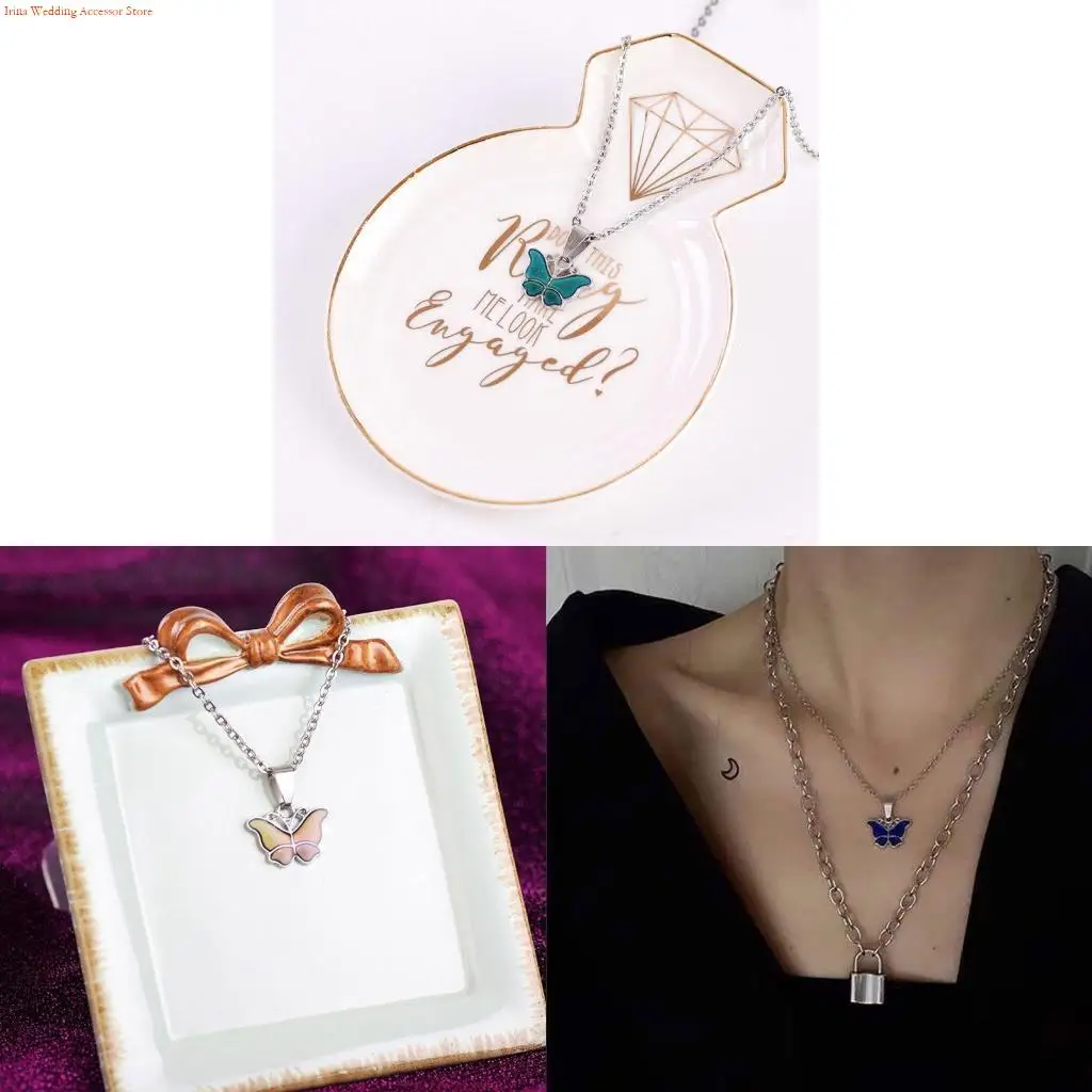 G92D Fashion for Butterfly Color Change with Temperature Necklace Jewelry