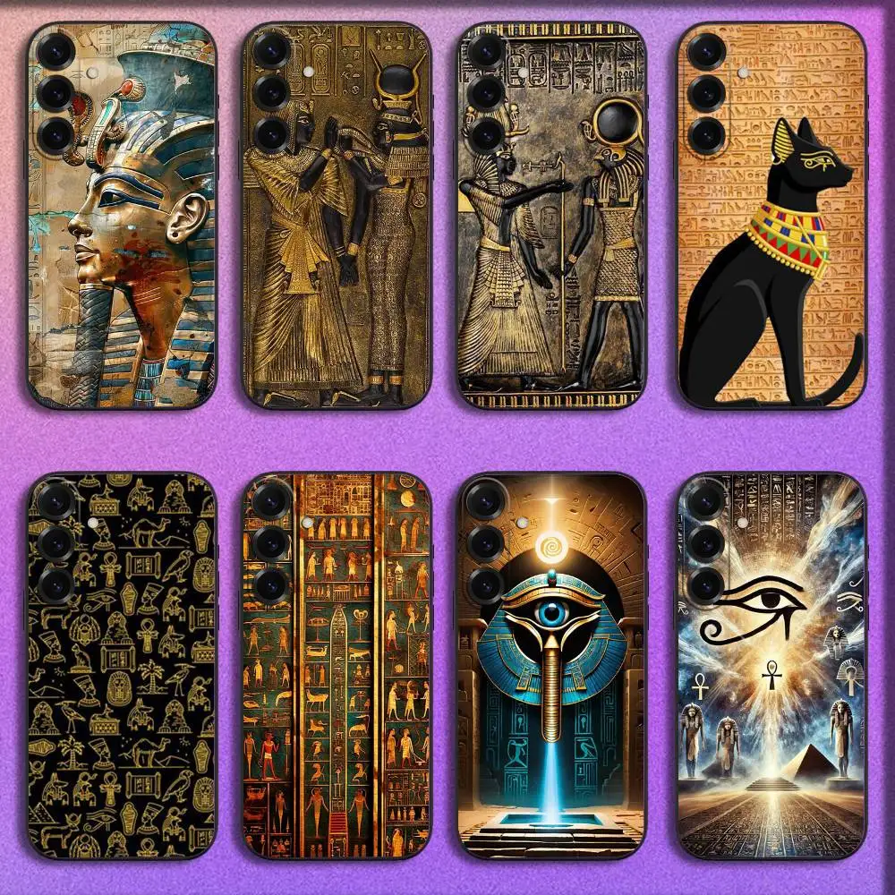

Egypt Pharaoh Mural Phone Case For Samsung S25,S24,S21,S22,S23,S30,Ultra,S20,Plus,Fe,Lite,5G Black Cover