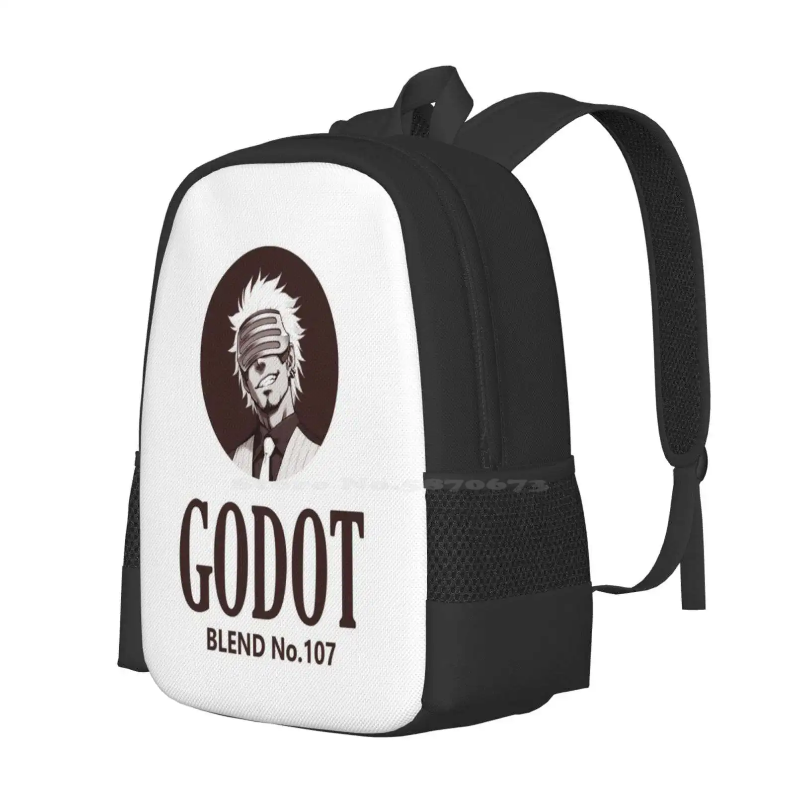 Godot-Blend No. 107 Backpacks For School Teenagers Girls Travel Bags Godot Coffee Phoenix Wright Video Games 3ds