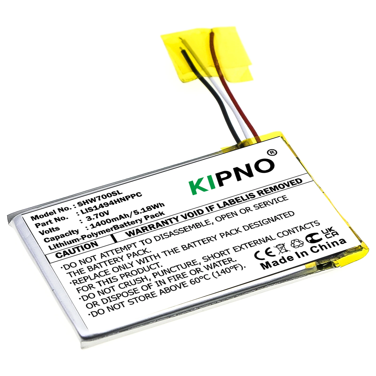 KIPNO  1400mAh Wireless Headset Battery LIS1494HNPPC for Sony MDR-HW700DS