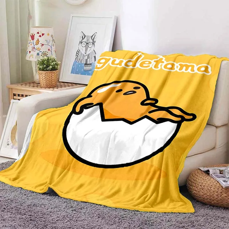 

Kawaii Sanrio Gudetama одеяло с принтом для дома путешествия мягкое и удобное одеяло для взрослых и детей мультфильм теплое одеяло