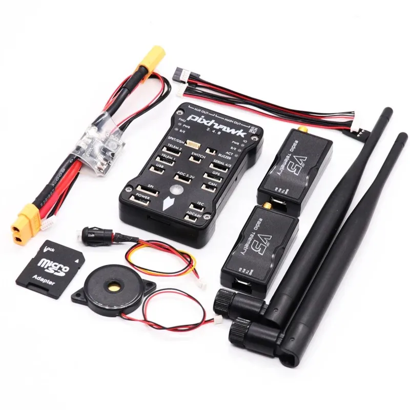 Rctosky Pixhawk 433MHZ Radio telemetry PX4 PIX 2.4.8 32 Bit Flight Controller Autopilot with 4G SD Safety Switch Buzzer