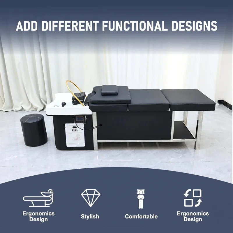 Pipeless Thai Head Spa Bed No Plumbing Required Portable Massage Shampoo Chair with Water Circulation for Salon Furniture