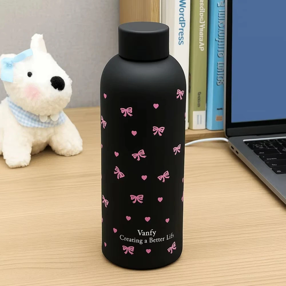 

Portable 500ML Insulated Cup Bow Sausage Dog Stainless Steel Water Bottle Small Mouth Dual Layer Car Cup Home Use