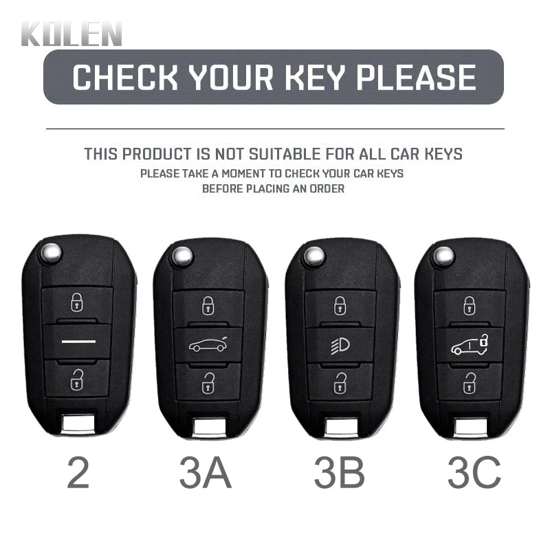 ABS Carbon Fiber Car Key Case Cover For Peugeot 208 301 307 308 508 2008 3008 5008 Expert For Citroen C3 C4 C5 Cactus C6 C8 Fob