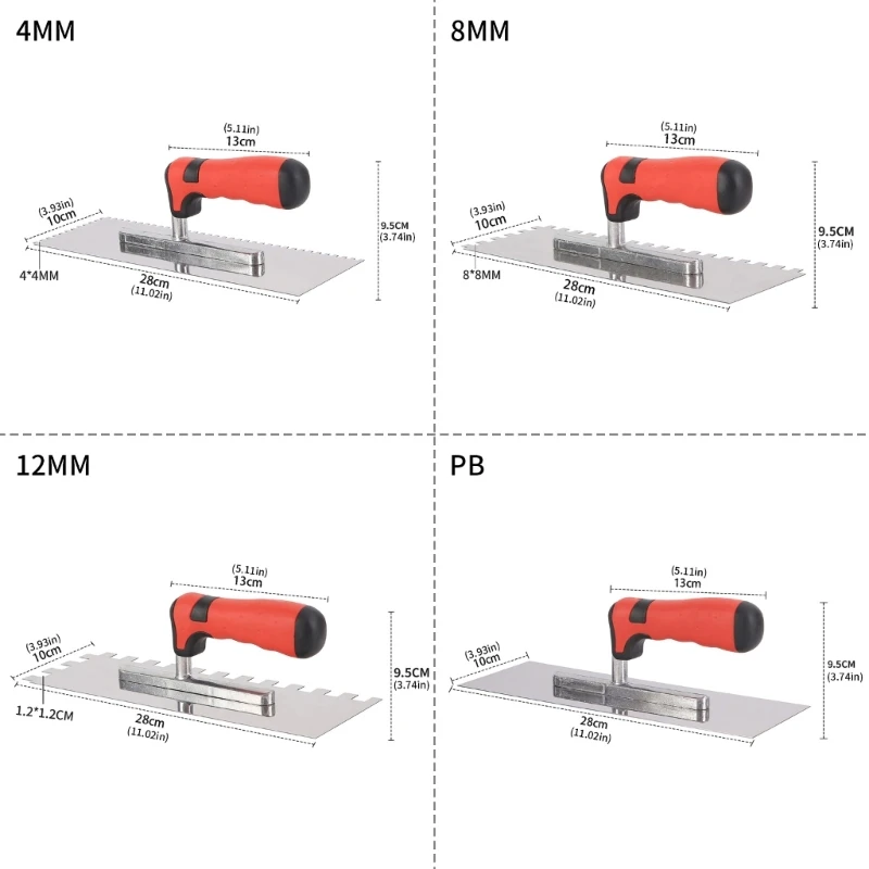 

Tile Trowel Flat Notched Masonry Trowel For Wall Floor Tiling Installation