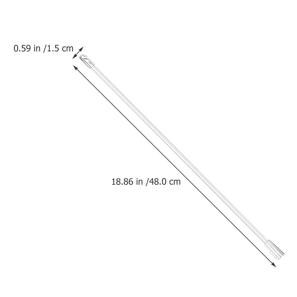 19 Inch Transparent Drapery Pull Rod PP Curtain Wand for Window Blind Tilt Function Vertical Shades Modern Minimalist Blind