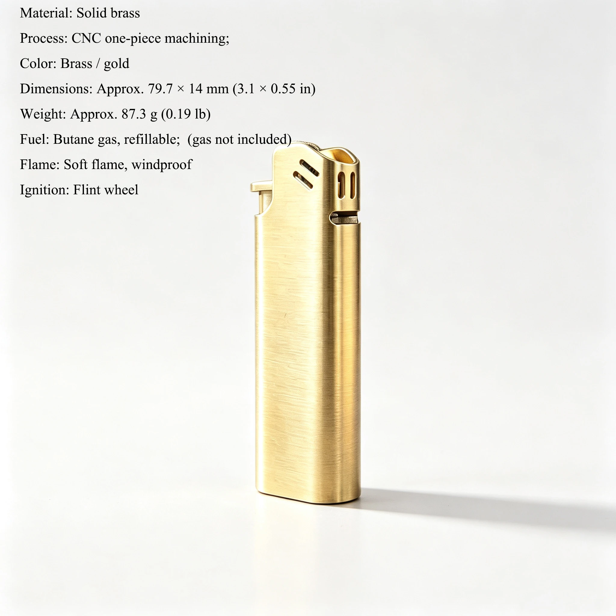 CNC Brass Butane Lighter Flint - Fire Starting Kit review and price
