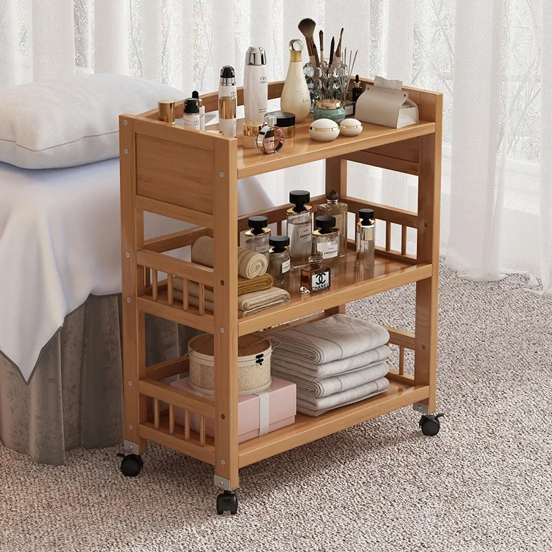 Beauty salon special trolley movable hand push rack multi-functional tool cart simple multi-layer storage rack
