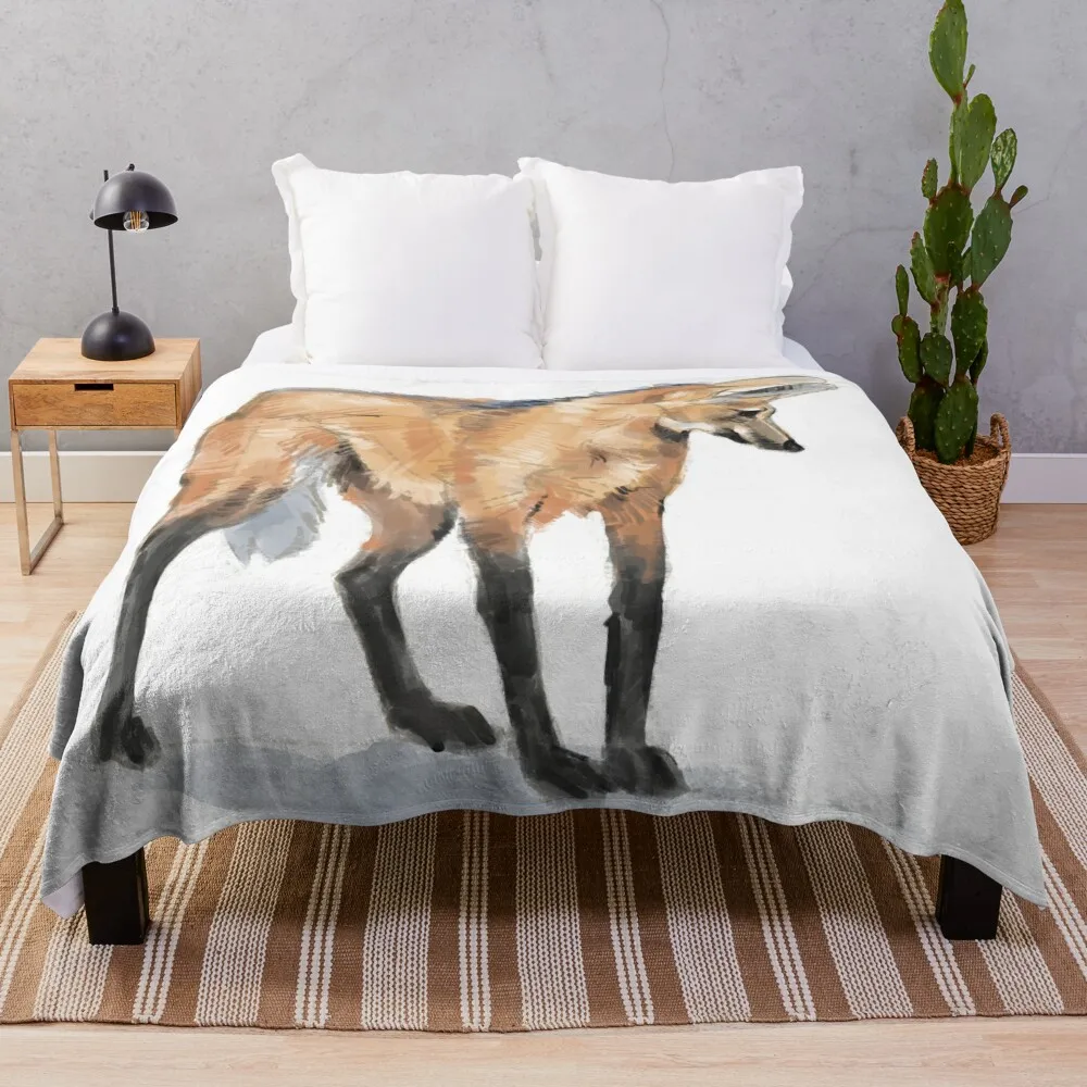 

Maned wolf Throw Blanket Polar Thermals For Travel Warm Bed linens Blankets