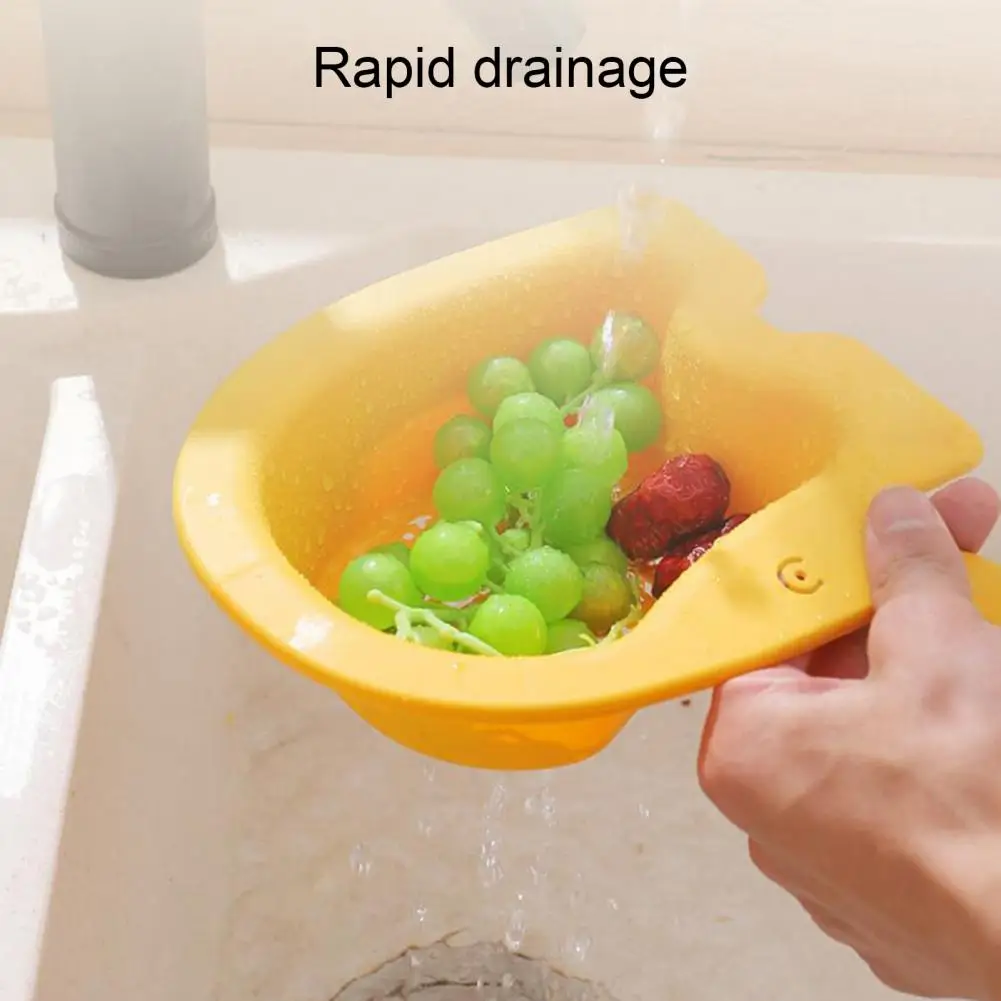 

Kitchen Colander Strong Load Bearing Space-saving Elephant Shape Convenient Quick Draining Strainer Basket Cooking Utensils