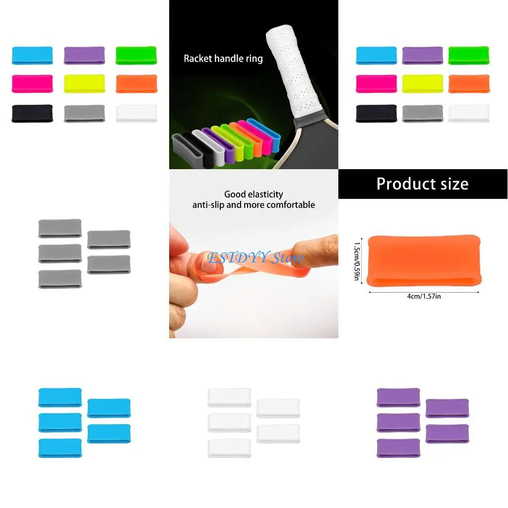 

G6DE Silicone Handle Wrap Grip Cover for Pickleballs Paddles Nonslip Grip for Stability Quick Setups in Vibrant Color Choices