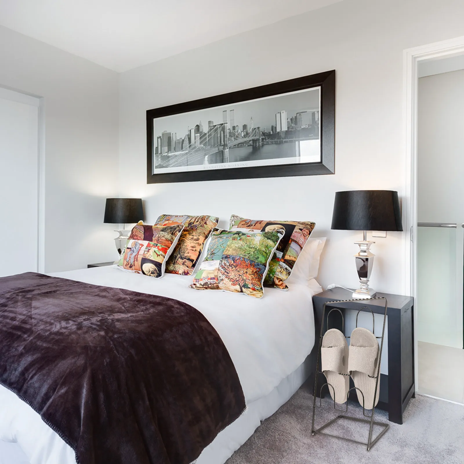 

Многоярусная подставка для тапочек из кованого железа, 1 шт., с вращающимся основанием, экономия места, вертикальный органайзер для дома