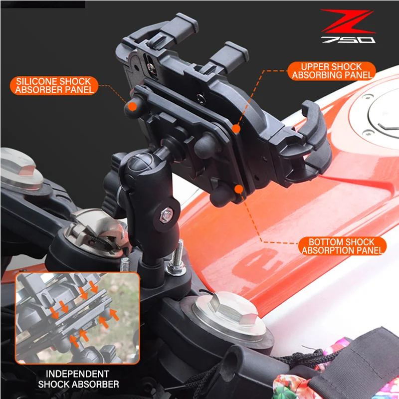 For KAWASAKI Z400 Z900 Z800 Z750 Z1000 Z650 Z300 Z1000SX Motorcycle Mobile Phone Holder GPS Stand Bracket Motorcycle Accessories