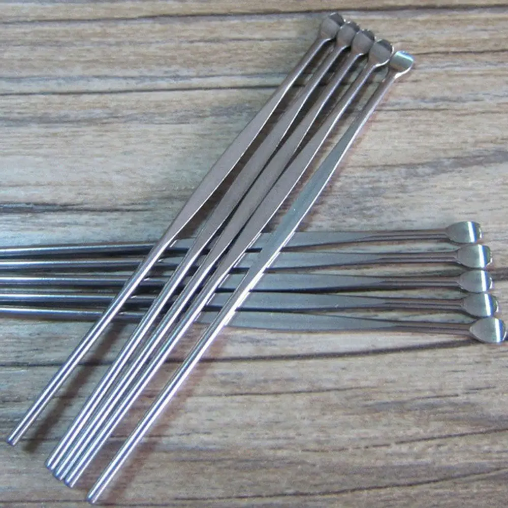 حار بيع العملي EarPick أعلى الشمع كوريت مزيل الفولاذ المقاوم للصدأ خلال أذني 10 قطع