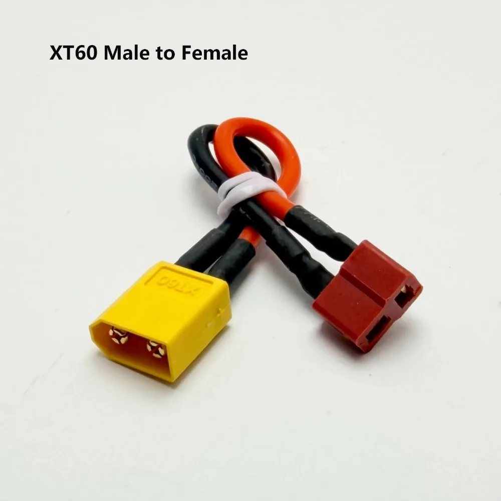 XT60 T-shaped Adapter Extension Male/Female to Female/Male 2Styles Cable Plugs 10CM Silicon 14AWG Wire Connector