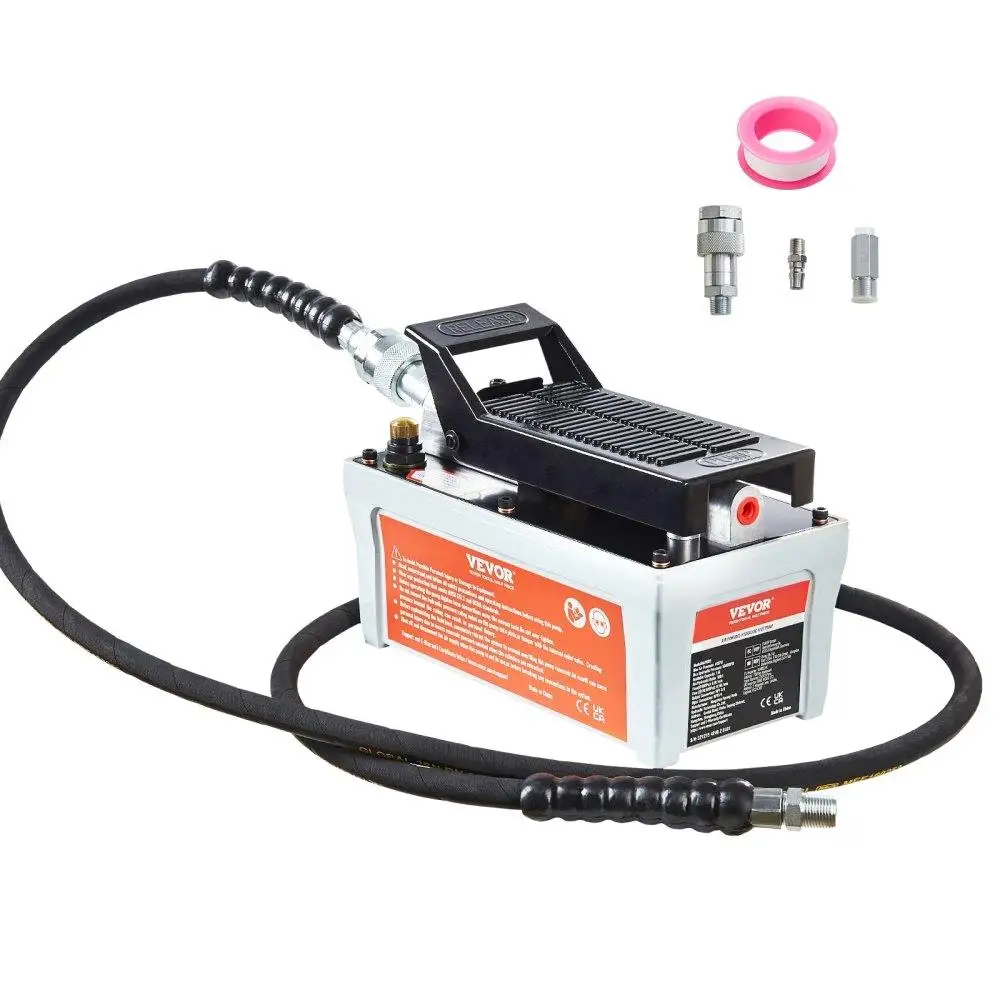 

Air Hydraulic Pump, 10,000 PSI 1/2 Gal Reservoir, NPT 3/8" Oil Outlet, NPT 1/4" Inlet, 6.6 ft Pipe, Foot Actuated Hydraulic