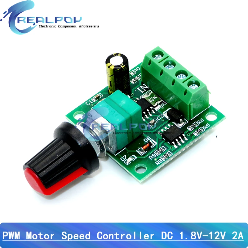 DC 1.8V 3V 5V 6V 12V 2A PWM Motor Speed Controller Low Voltage Motor Speed Controller PWM 0~100% Adjustable Drive Module