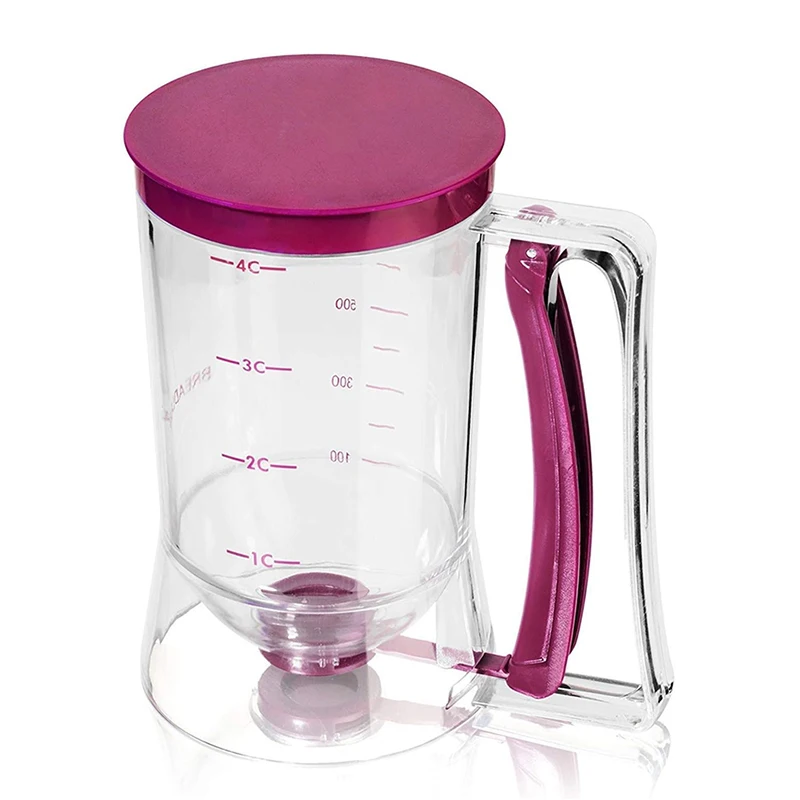 Lmetjma Pfannkuchen Teig Spender 4 Tasse 900ml Pfannkuchen Cupcake Teig Spender mit Messe tikett Kekse Creme Spender jt186