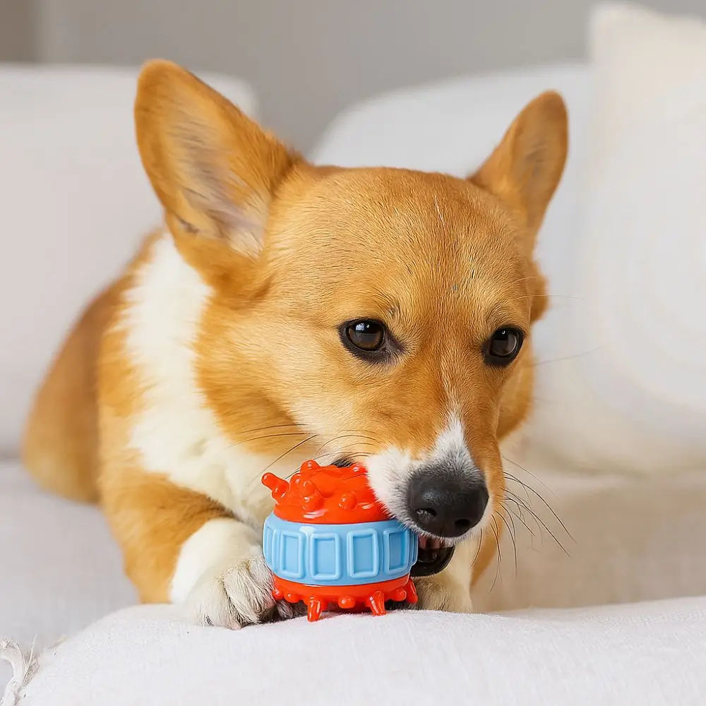 4 Pcs/set Bite Resistant Interactive Dog Toys TPR Colorful Teeth Cleaning Toy Wear Resistant Dog Food Dispensing Toy