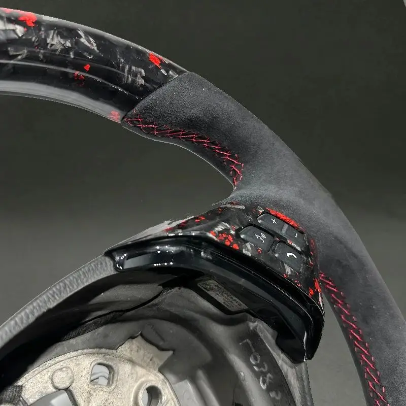 Red Forged Carbon Fiber for BMW E90 E84 E91 320i Steering Wheel Customizable Automotive Accessories for BMW E90 E84 330i 325i