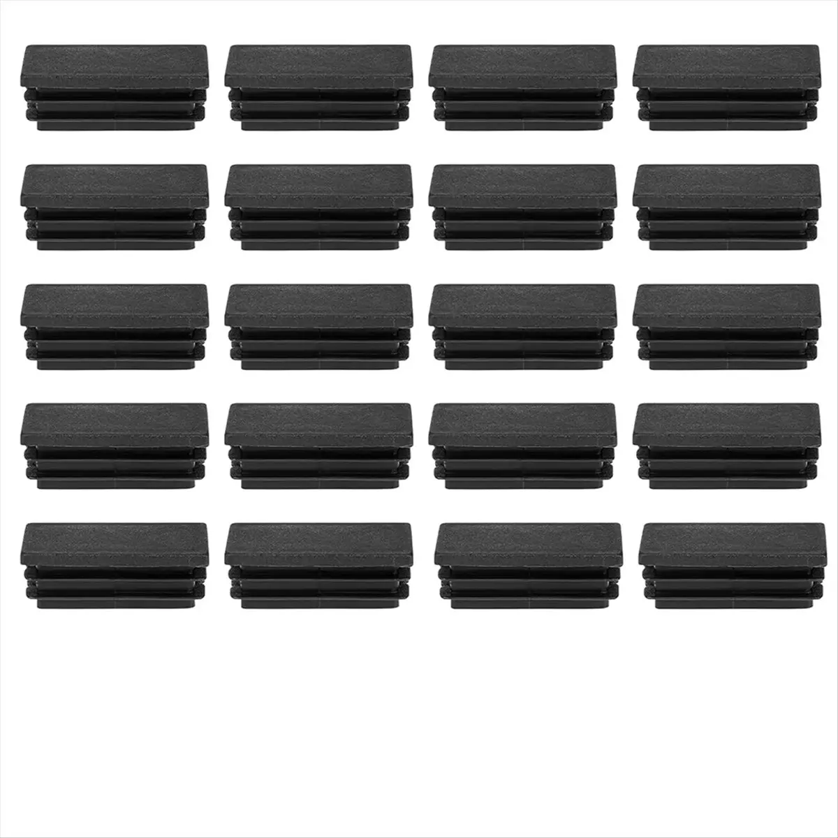 2026 Trend 200 Pack 1 X 2 Inch Rectangle End Caps Tubing End Caps Black Plastic Plug Rectangle Foot Caps Plastic Tubing Plugs