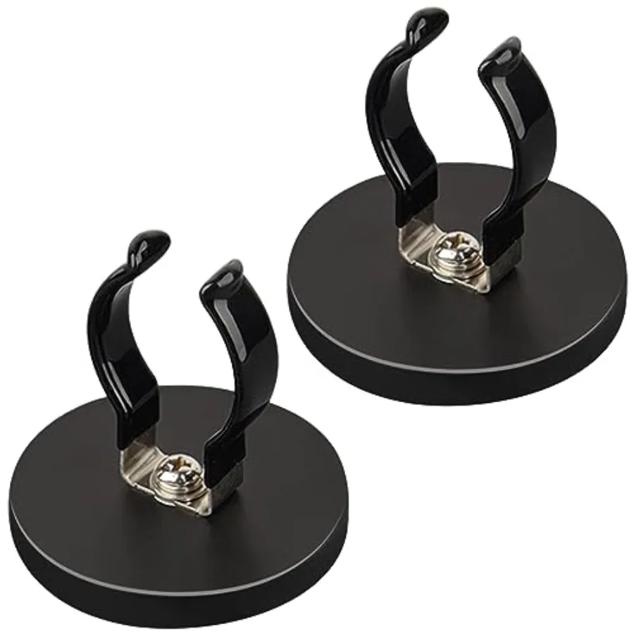 Strong Magnetic Hooks, Scratch-Resistant Heavy Duty Magnetic Hooks for Flashlight Holder, 2-Pack Large Opening Strong Magnets F
