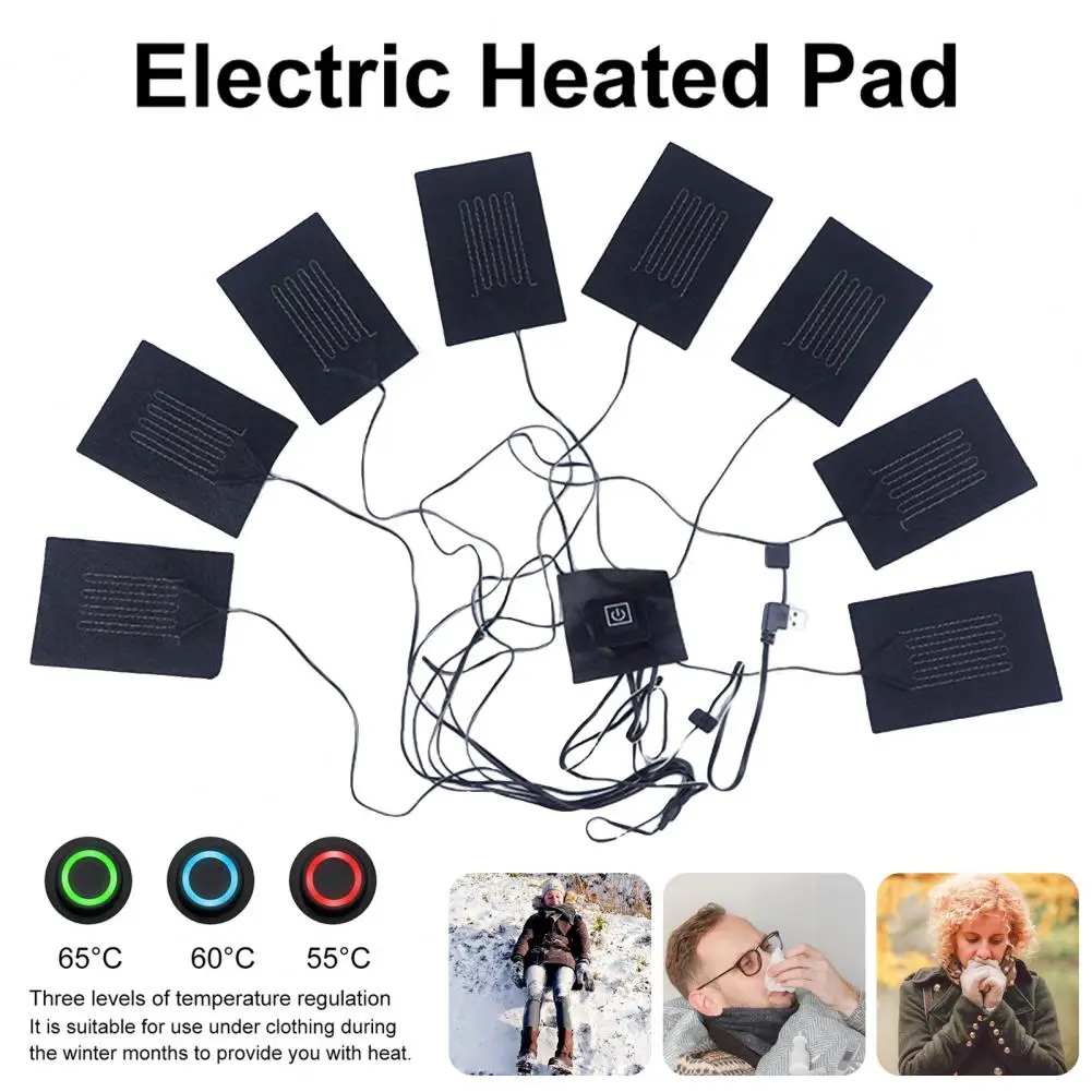 Heater Pad Carbon Fiber USB Plug Three Gear Switch Heating Clothes Adjustable Clothes Vest Cloth Heat Pad for Indoor