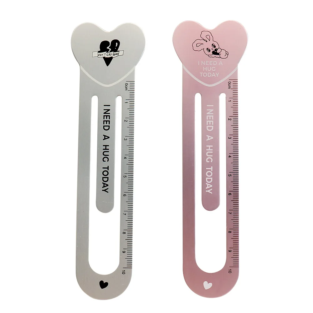 Useful 10cm Bookmark Rule Ins Cute Love Heart Rule Drafting Durable Straightedge Math