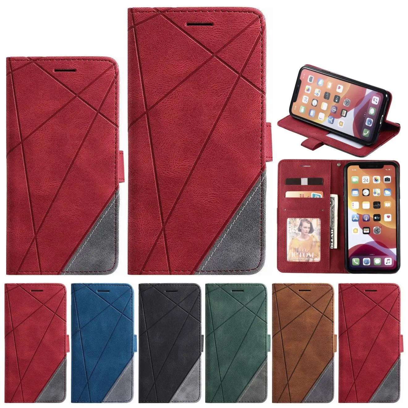 

Card Holder Protect Leather Flip Case For Huawei Mate 10 20 Lite P Smart 2021 2020 P40 Pro P30 Lite Y5P Y6P Y7P Nova 7 8 SE D21G