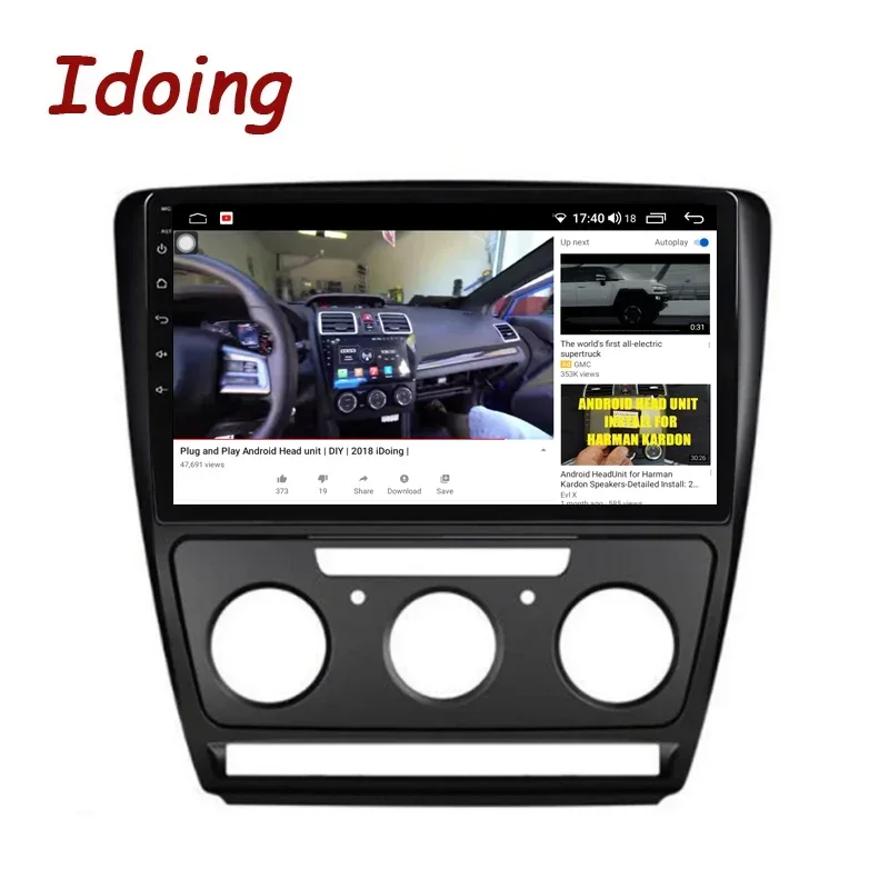 Idoing Android Head Unit Plug And Play For Skoda Octavia 2 A5 2008-2013 Car Radio Stereo Player Navigation GPS Accessories Sedan