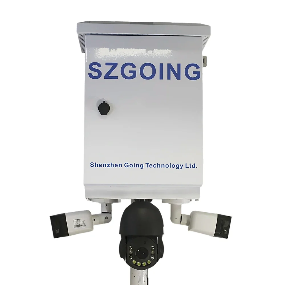 SZGOING 360 Panoramic 3 Camera System Wireless Wifi IP PTZ Cam 30X Zoom Intelligent Energy Alert HD Solar Security Camera 4G